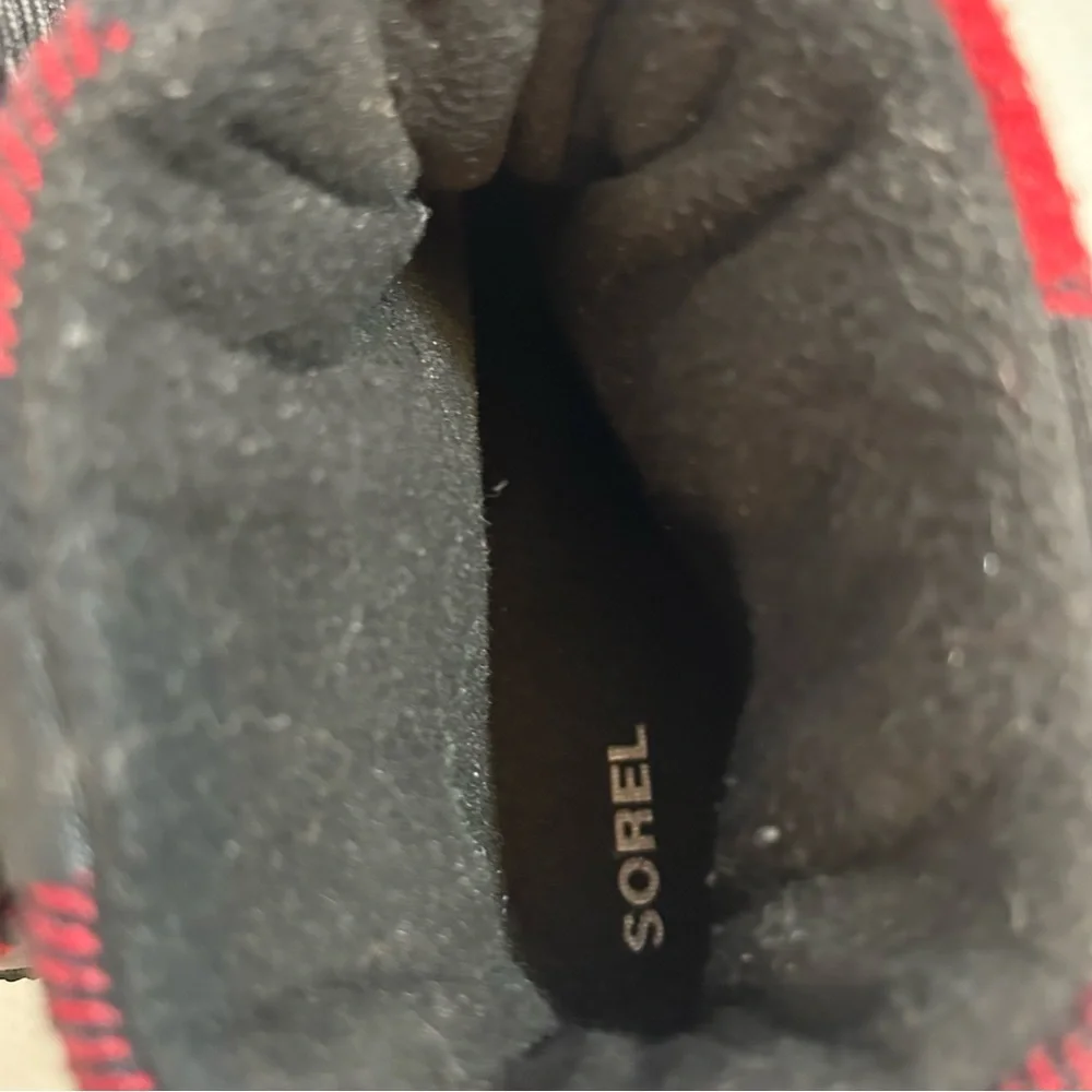 Sorel‎ women’s red & black plaid slip on winter booties waterproof boots size 7 - Picture 9 of 11